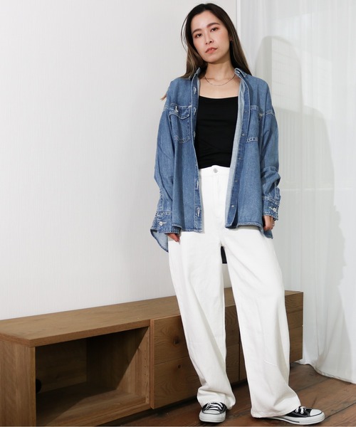 Levi's RED シャツ ブラウス Red/リーバイス レッド デニムステッチ