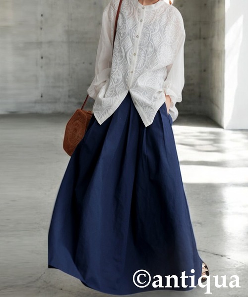 antiqua（アンティカ） スカート リネンフレアスカート : ZOZOTOWN
