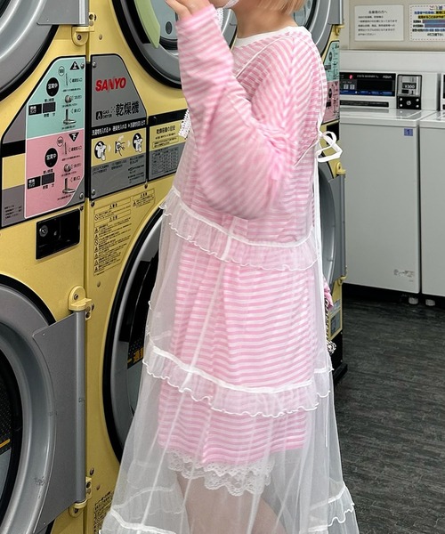 Alley Tokyo tシャツ シアーボーダーゆるロンT レディース : ZOZOTOWN