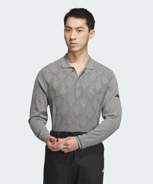 adidas（アディダス） ポロシャツ アーガイル柄 セーター ポロ「adidas
