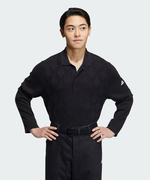 adidas（アディダス） ポロシャツ アーガイル柄 セーター ポロ「adidas