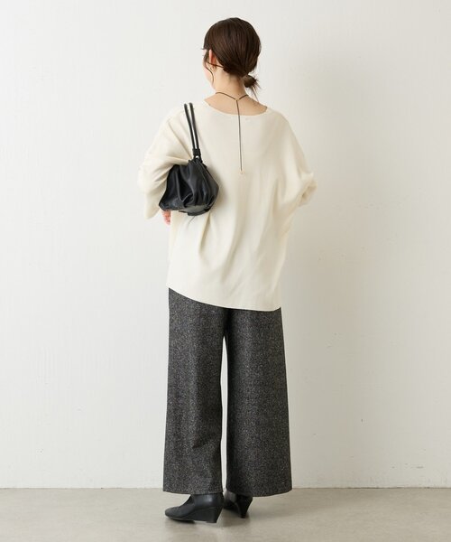 BEARDSLEY（ビアズリー） パンツ ウエストリブネップツイードパンツ