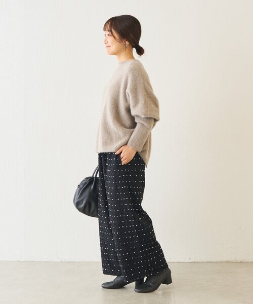 BEARDSLEY（ビアズリー） パンツ つぶつぶツイードウエストリブパンツ