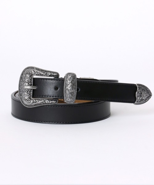 ベルト 25mm 細め ウエスタンレザーベルト メンズ レディース