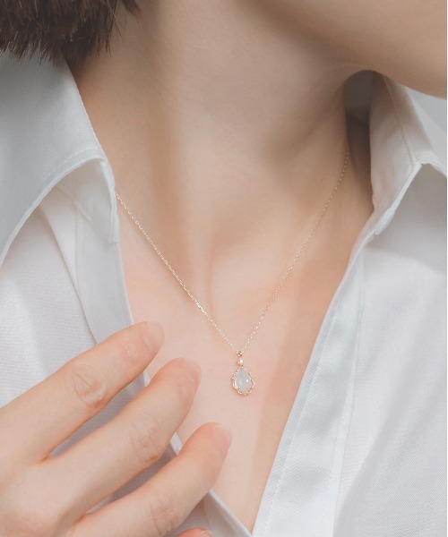 Jewel closet by L&Co. ネックレス K10 オパール×ダイヤモンド