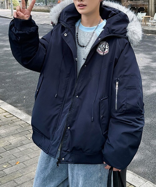 NEW GENTLEMAN ダウンジャケット ダウン フーサヴィーク フードファー