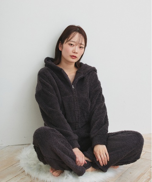 ad thie（アドティエ） パジャマ ルームウェア ボアショートパーカー