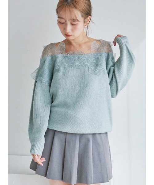 SNIDEL（スナイデル） ニット セーター レーストリミングニットプル