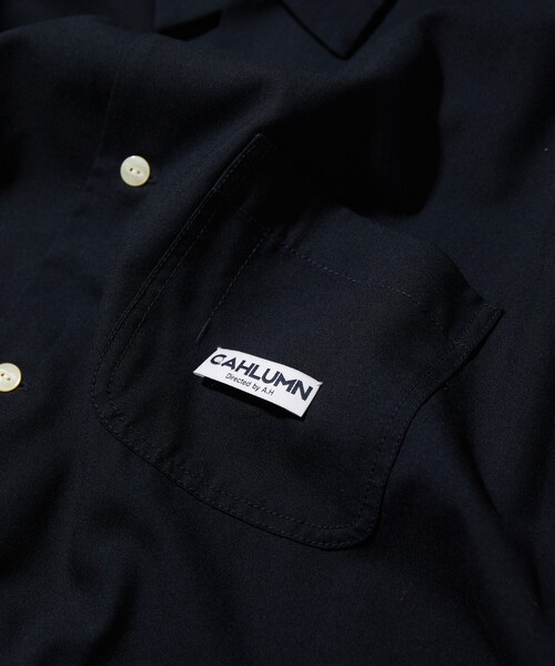 CAHLUMN（カウラム） シャツ Saxony Chain Stitch Open Collar Shirt