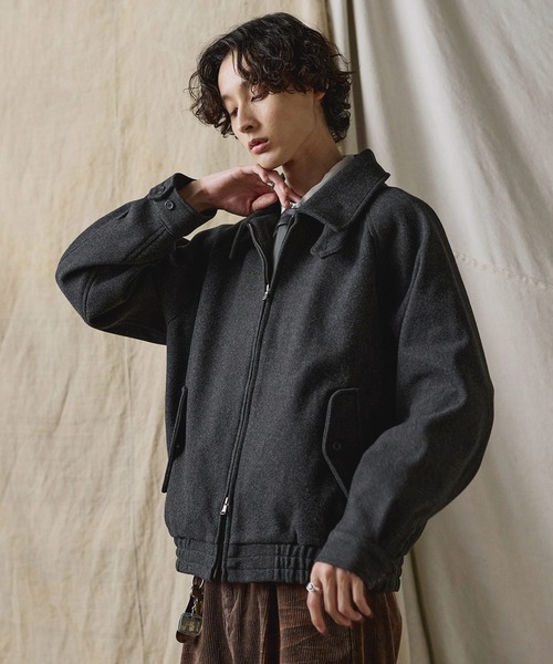 Bleme ブルゾン アウター ダブルジップ メルトンハリントンジャケット