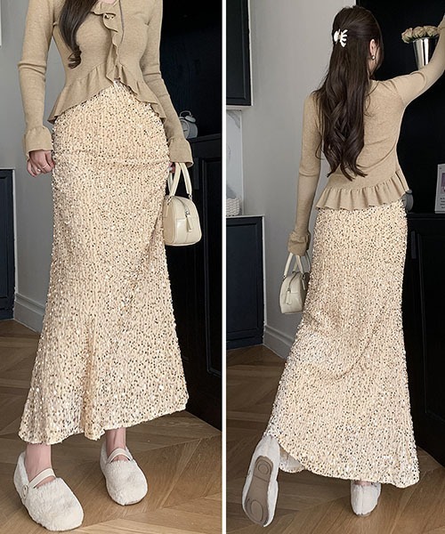 gossip!ロサンゼルス スカート マーメイドスパンコールロングスカート