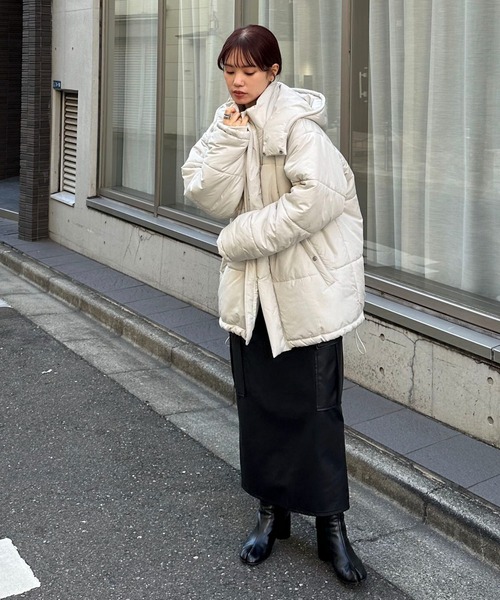 feepur（フェピュール） ダウン ダウンジャケット フード中綿ミドル