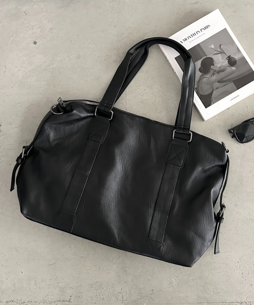 ボストンバッグ 「A4収納可能」PU 2WAYマルチショルダーバッグ