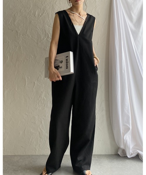 She's Closet サロペット オーバーオール 深Vネックノースリーブ