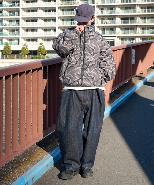 Perushu ブルゾン アウター Stand neck reversible nylon blouson