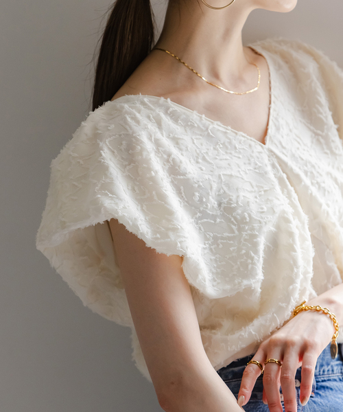 NOBLE（ノーブル） ブラウス シャツ 「洗える」レオパードジャガード