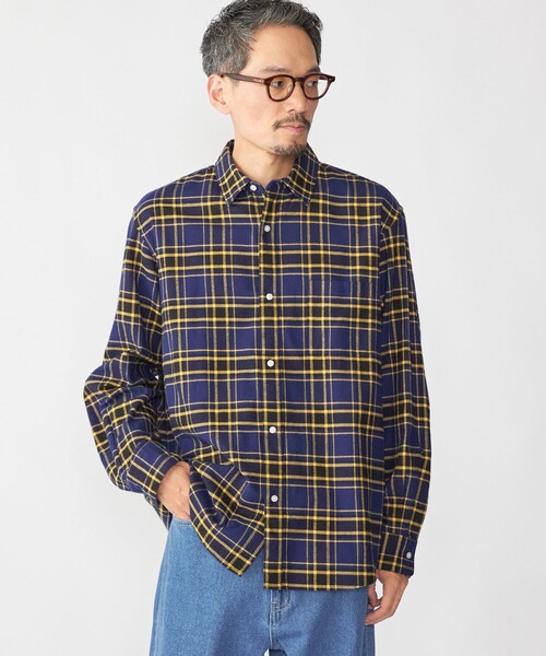 SHIPS（シップス） シャツ SHIPS: BEZ レギュラーカラー ネル チェック