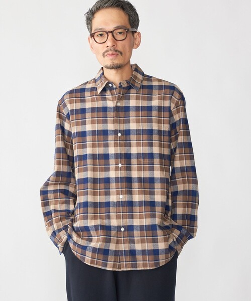 SHIPS（シップス） シャツ SHIPS: BEZ レギュラーカラー ネル チェック