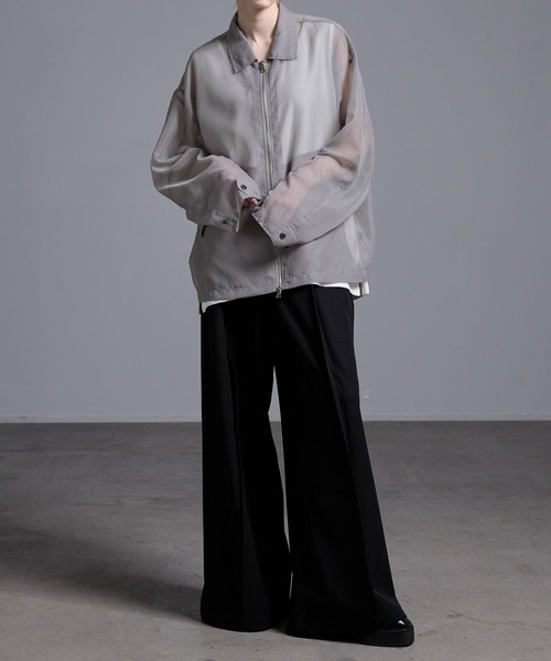 Loose（ルース） ブルゾン アウター ダブルジップ シアーシャツ