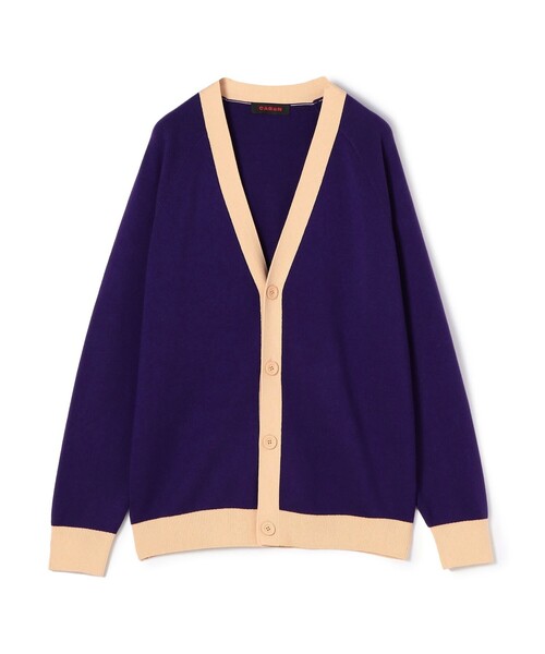 CABaN（キャバン） カーディガン コットンカシミヤ バイカラーVネック