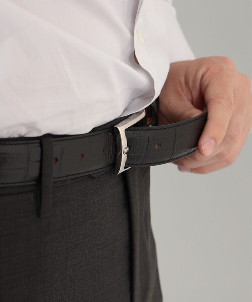 Felisi（フェリージ） ベルト × BEAMS F / 別注 クロコスタンプレザー