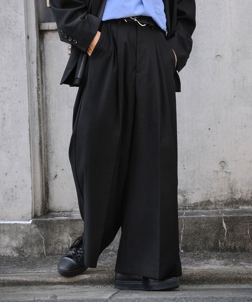 Nilway（ニルウェイ） スラックス 420g/mTR配色ステッチワイドルーズ袴