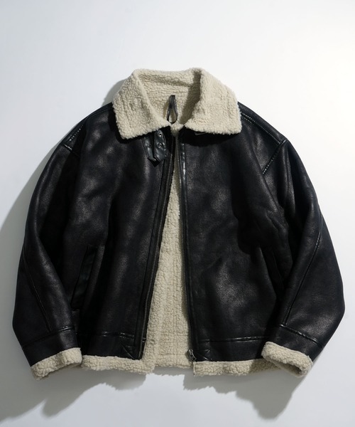 ムートンジャケット ムートンコート フェイクムートンB-3ジャケット