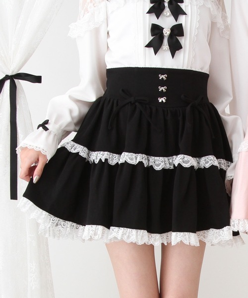 DearMyLove スカート フリルリボンたっぷり裏毛スカート : ZOZOTOWN