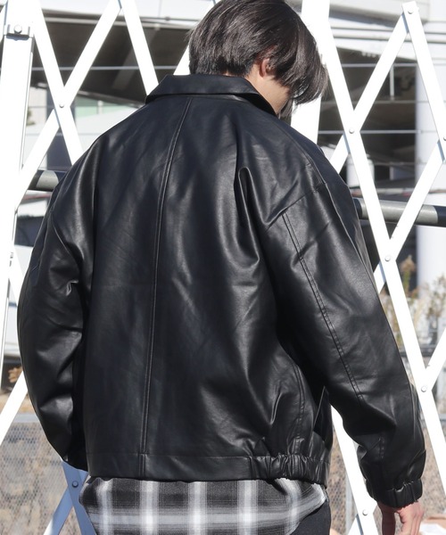 革ジャン ライダース フェイクレザー スイングトップ ブルゾン