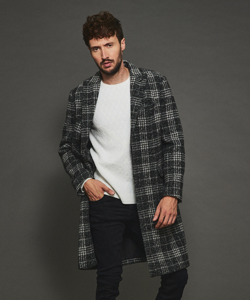 5351 POUR LES HOMMES チェスターコート コート ピークドラペル