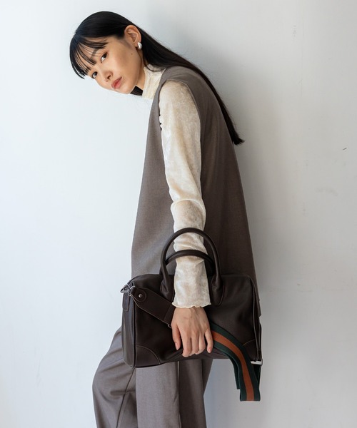 VitaFelice（ヴィータフェリーチェ） ボストンバッグ ストライプ