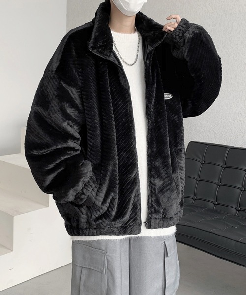 ブルゾン アウター 「FVLMEN」onepoint boa zip Jacket/ワンポイント