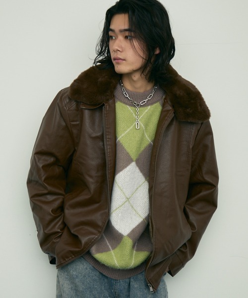 Shoowtime（ショウタイム） ブルゾン アウター fur collar synthetic