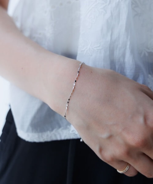 flower ブレスレット シルバーチェーンブレスレット レディース