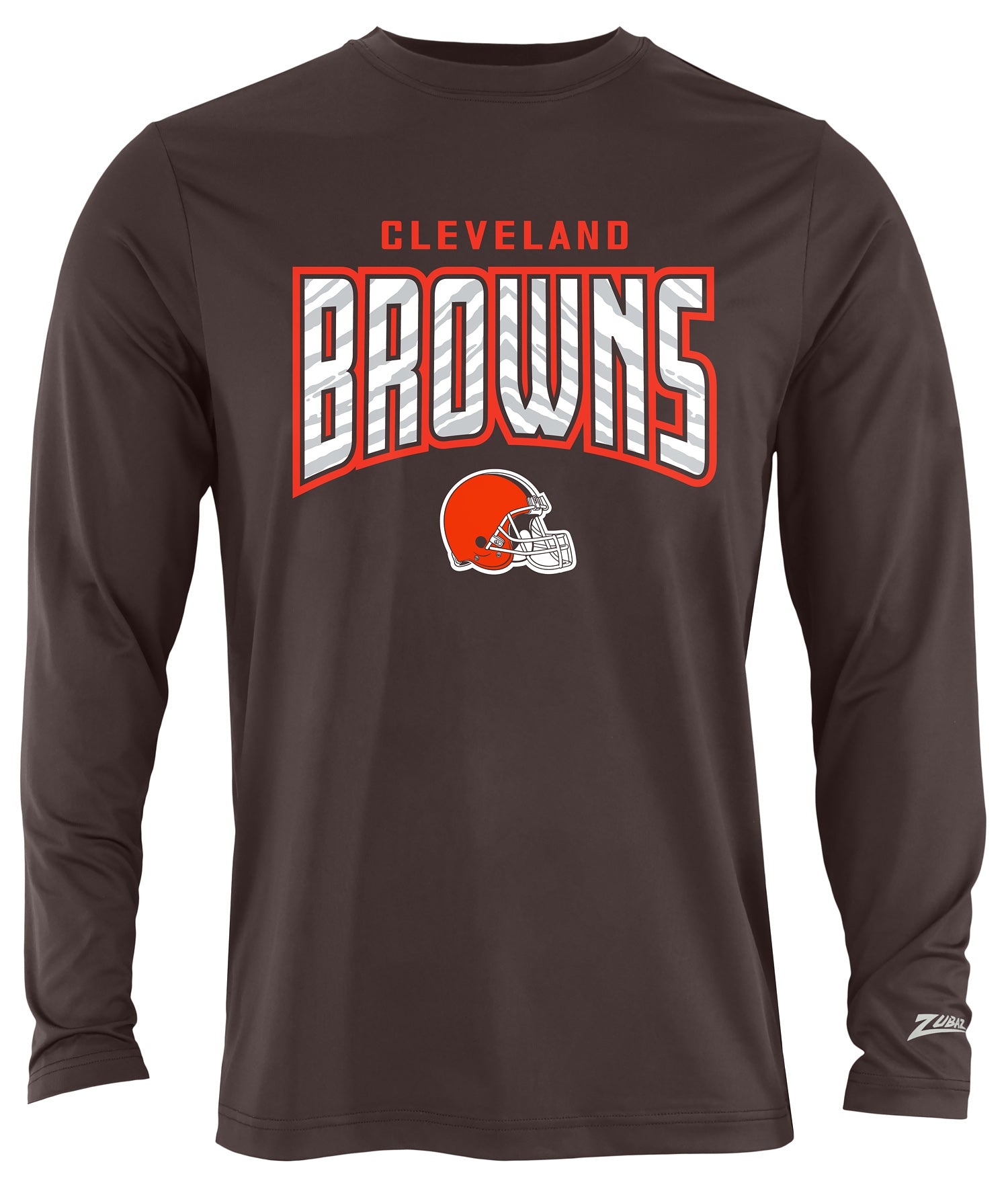 Zubaz NFL Men's Hail Mary Team Color Long Sleeve T-Shirt, Cleveland Br