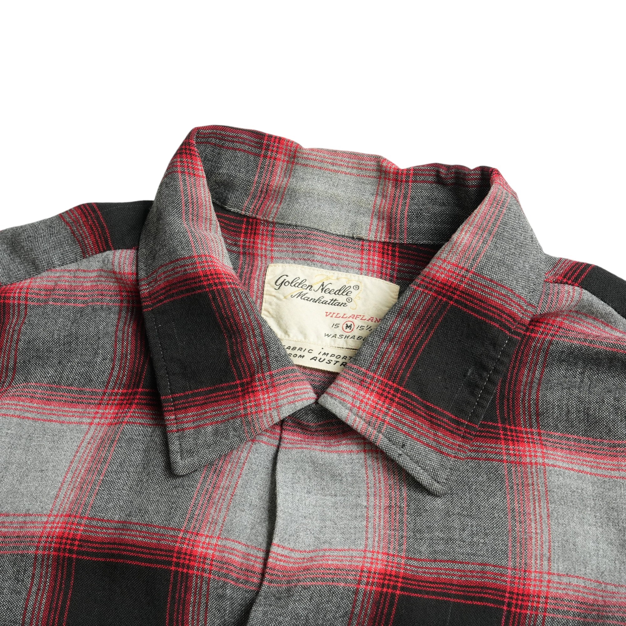 60s Manhattan Ombre Check Rayon Shirt】商品詳細 | ACORN VINTAGE