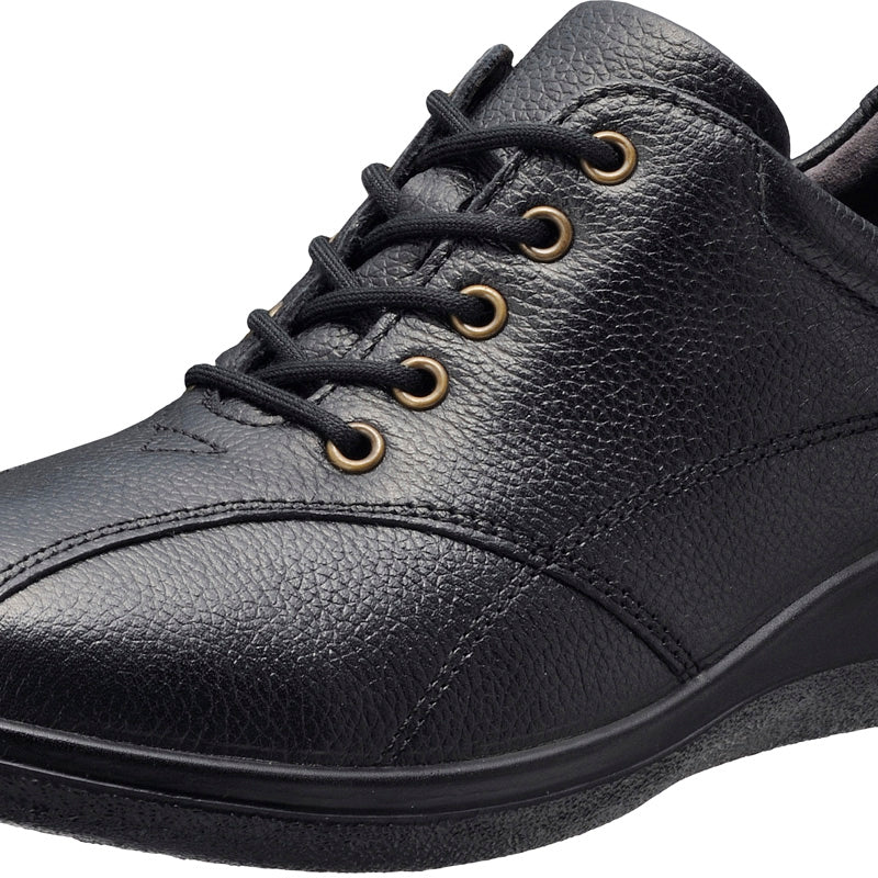 アキレス・ソルボ C 533 黒｜牛革3Eファスナー付きシューズ｜撥水