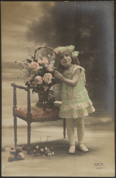 フランス アンティークポストカード 可愛い女の子| アンティークポスト