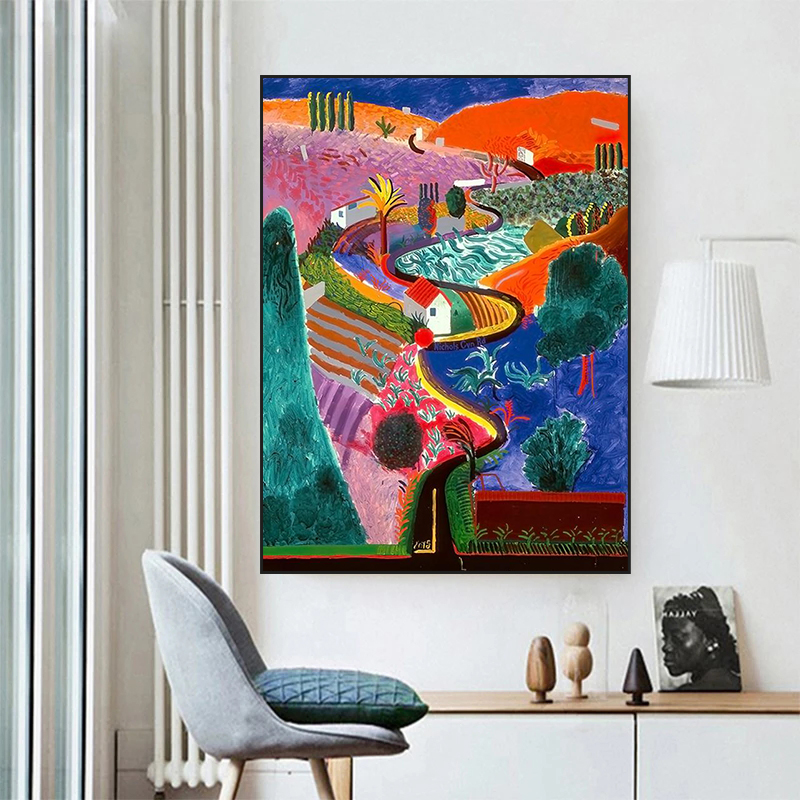 Nichols Canyon by David Hockney Printed on Canvas • CanvasPaintArt