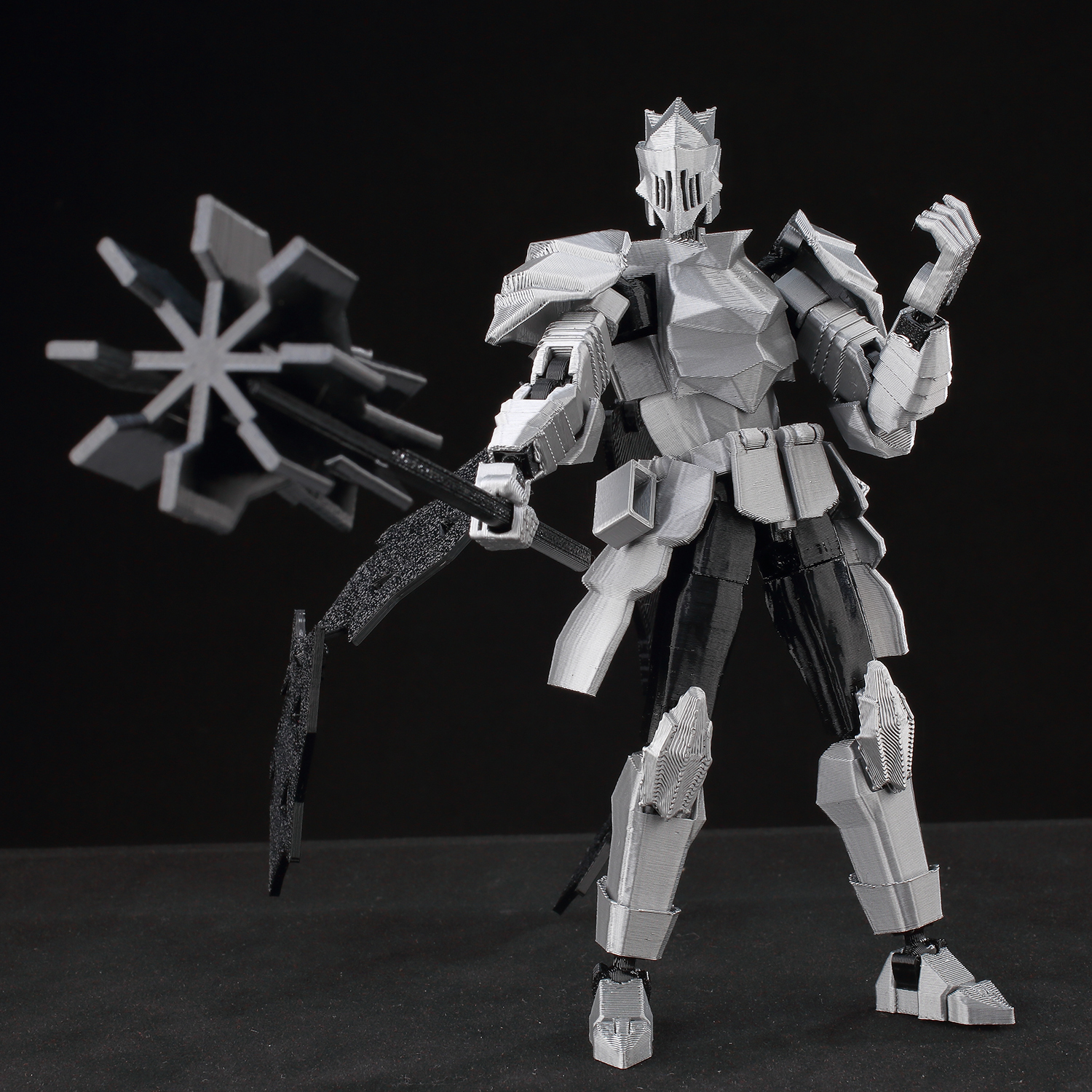 9L3D Lucky13 Silver Knight Robot Action Figure Dummy13 with Giant