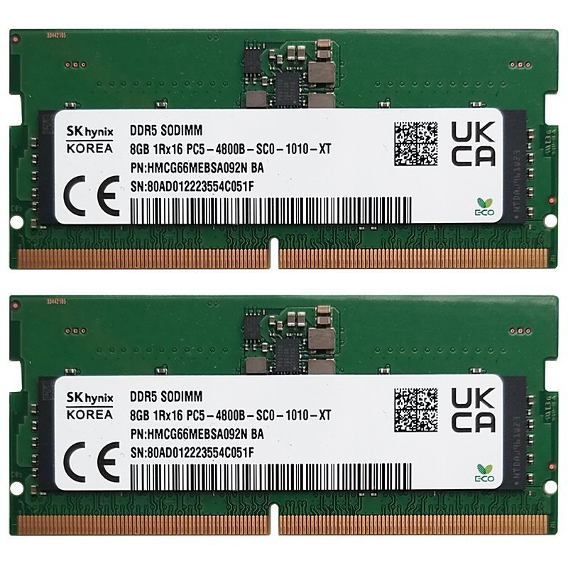 SK hynix DDR5 8GB 計16GB 4800MHz メモリ New SK Hynix 16GB (2X 8GB