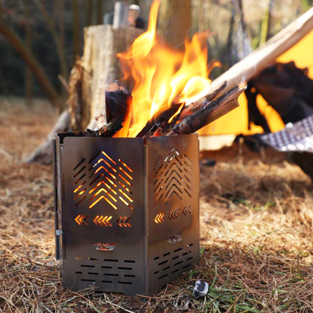 Soomloomアーチ形焚き火台Morpho六角形焚き火コンロ変換可能ウィンド