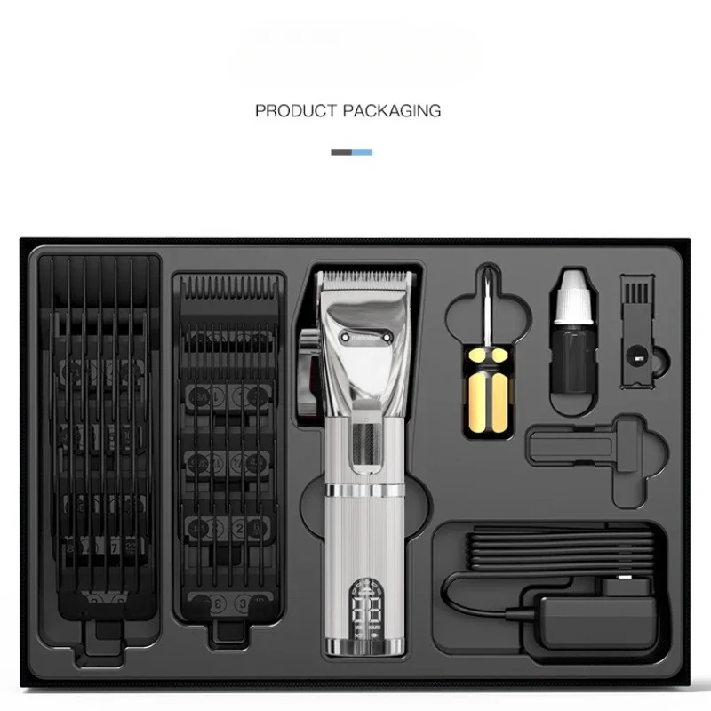 Madeshow-男性用のプロ仕様の金属製バリカン,コードレスバリカン