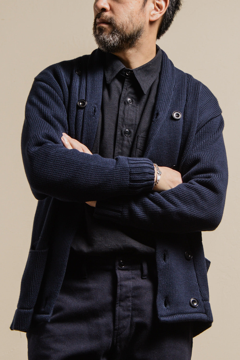 ACV-KN-H03 SHAWL COLLAR DOUBLE BREASTED KNIT – ADDICT CLOTHES