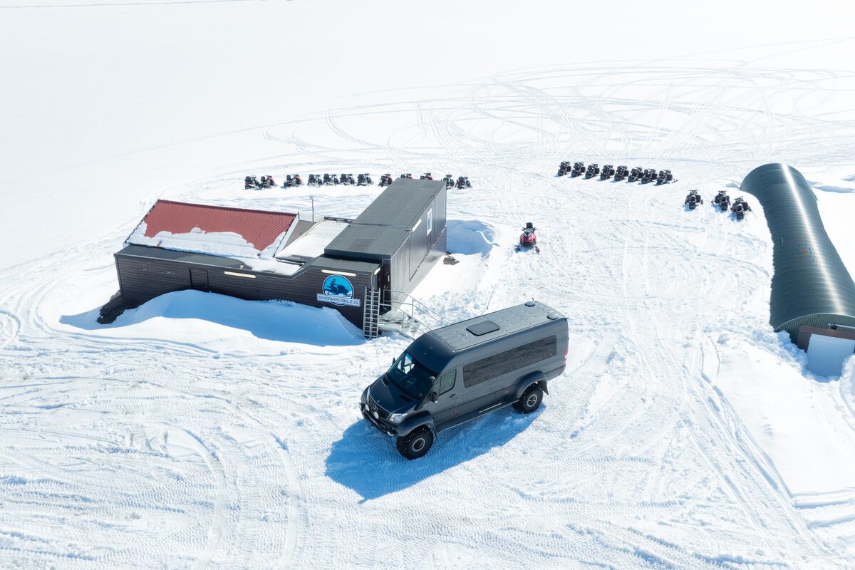 Snowmobiling & Neptune Ice Cave Tour on Langjökull Glacier