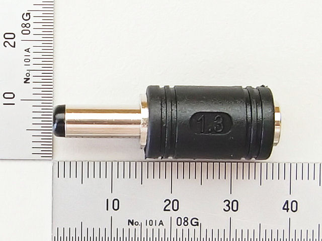 DCプラグ変換プラグ 1.3mmメス⇔2.1mmオス: ケーブル・コネクター 秋月
