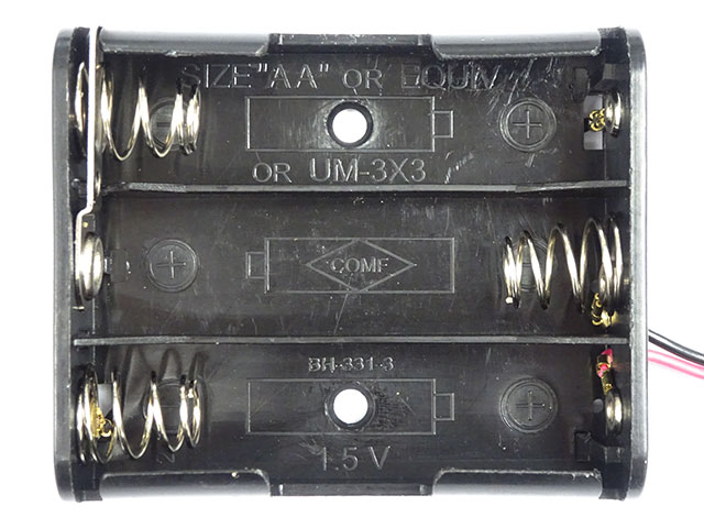 電池ボックス 単3×3本 スイッチ付 XHコネクター付: ケース・ネジ・固定