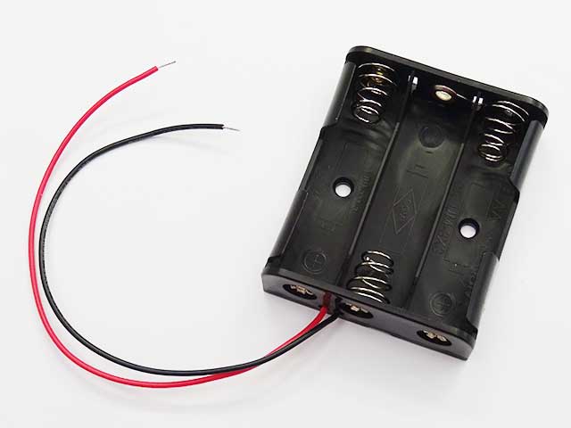 電池ボックス 単3×3本 リード線: ケース・ネジ・固定具 秋月電子通商