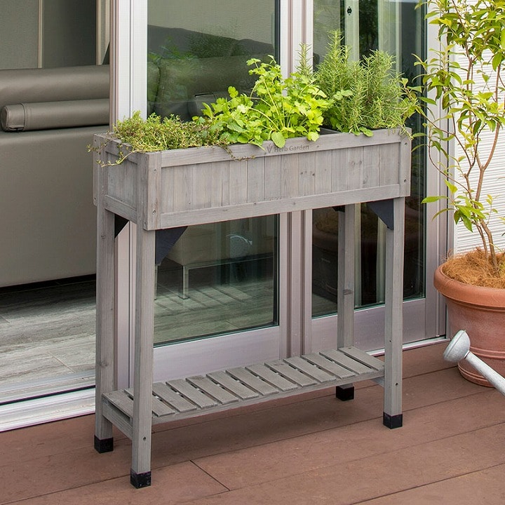 レイズドベッド ハーブプランター スリム グレイウォッシュ /A(グレイ