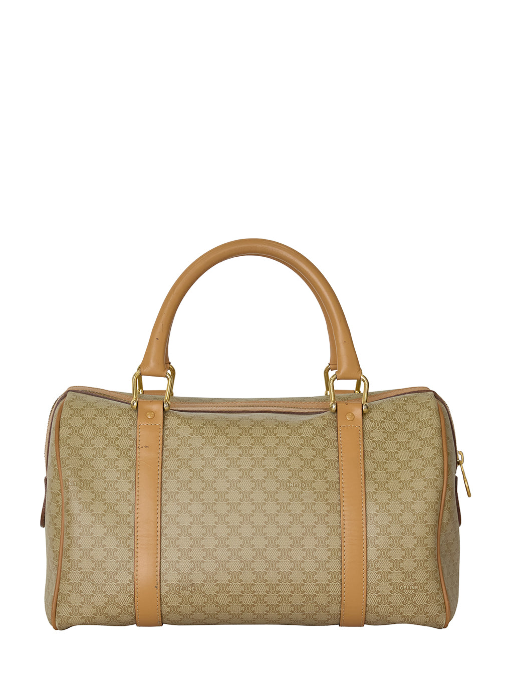 CELINEマカダム絵ブラゾン刻印ボストンバッグ